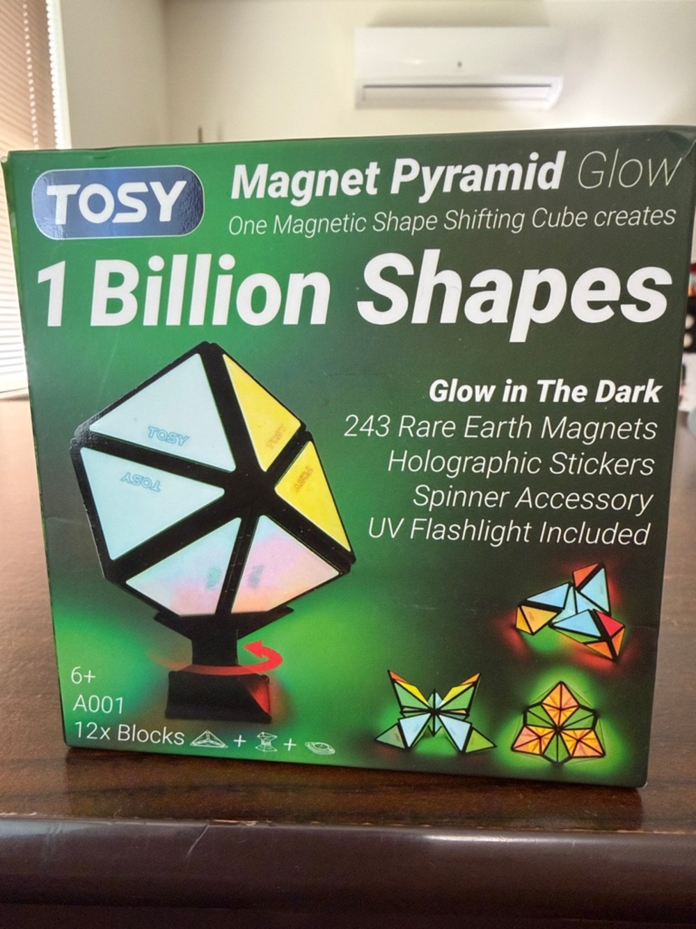 TOSY Magnet Pyramid Glow - Glow in the Dark Shape Shifting Magnetic Puzzle